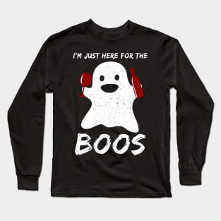 I'm just here for the boos Funny Wine Lover Halloween Long Sleeve T-Shirt